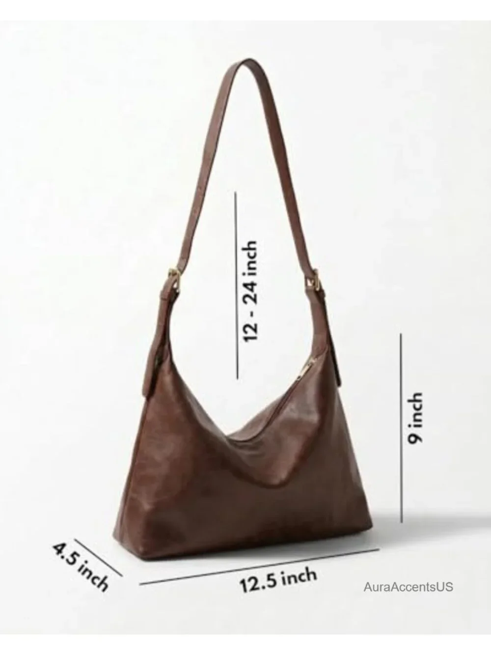 Vegan Leather Hobo Bag - Slouchy Shoulder & Crossbody Purse